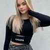 Dámsky športový crop top hero čiernej farby kallys