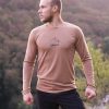 kallys summit pánske merino tričko s dlhým rukávom hnedé