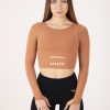 Kallys Dámsky športový crop top laté HERO